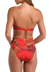 L'Agence Red Jungle Vanessa High-Rise Bikini Bottom