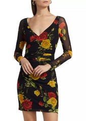 L'Agence Reiner Floral Faux-Wrap Minidress