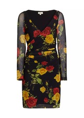 L'Agence Reiner Floral Faux-Wrap Minidress