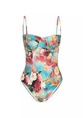 L'Agence Rococo Roses Amie Roses Underwire One-Piece Swimsuit
