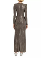 L'Agence Rosetta Metallic Maxi Dress