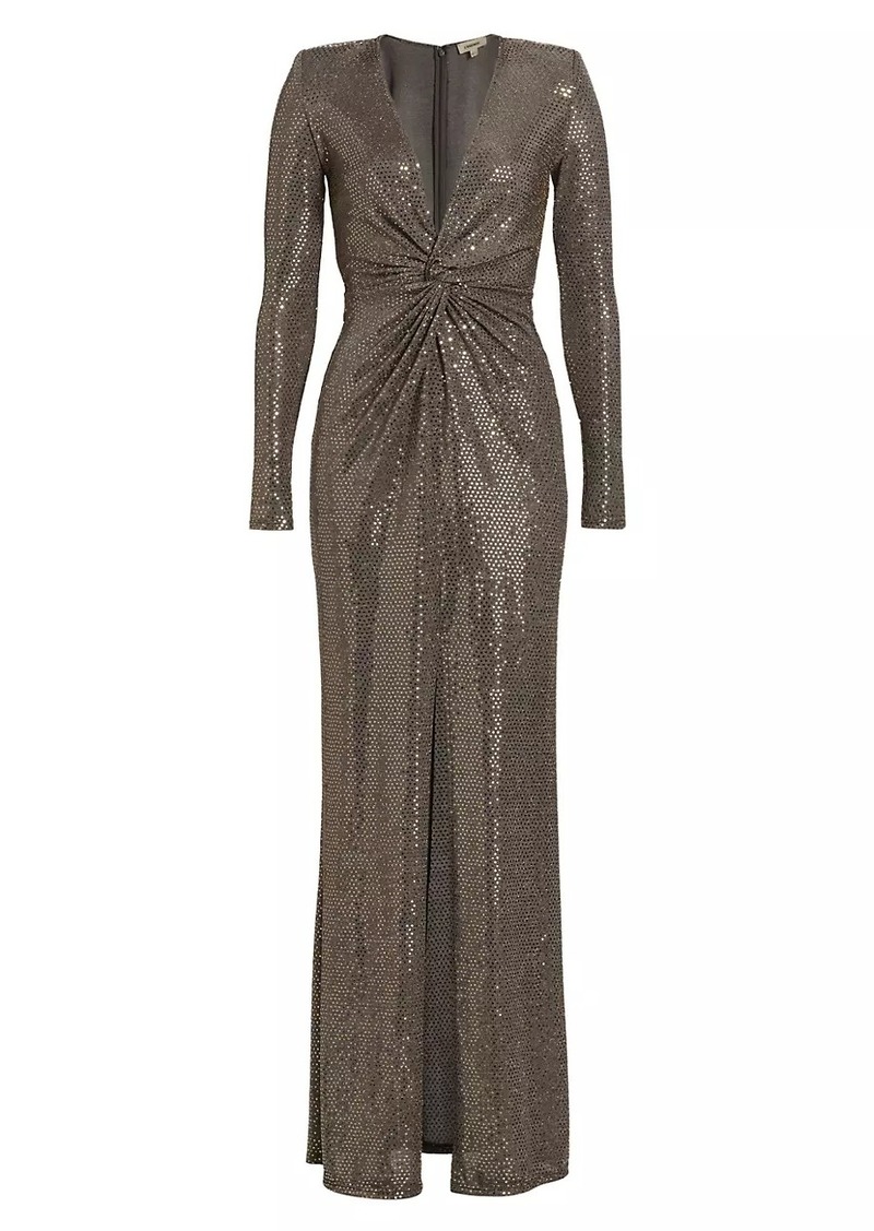 L'Agence Rosetta Metallic Maxi Dress