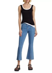 L'Agence Rue High-Rise Boot-Cut Crop Jeans