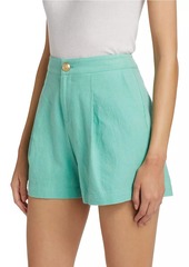 L'Agence Saige Safari Linen-Blend Shorts