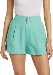 L'Agence Saige Safari Linen-Blend Shorts