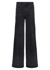 L'Agence Sandy High-Rise Pleated Stretch Wide-Leg Jeans