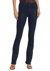 L'Agence Selma Mid-Rise Stretch Coated Boot-Cut Jeans