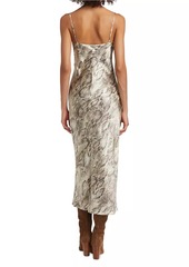 L'Agence Seridie Silk Midi-Dress