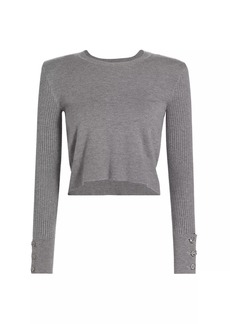 L'Agence Sky Crewneck Crop Sweater