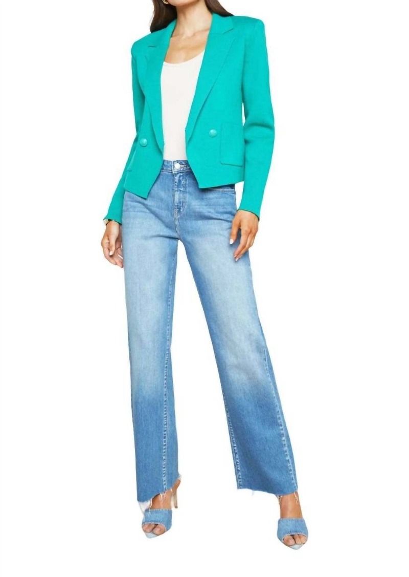 L'Agence Sofia Knit Blazer In Bright Seafoam