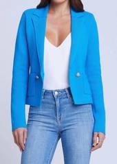 L'Agence Sofia Knit Blazer In Neon Blue