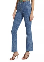 L'Agence Stassi Paisley Stretch High-Rise Boot-Cut Jeans