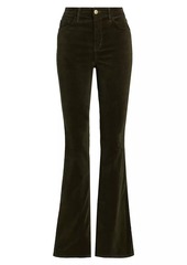 L'Agence Stevie High-Rise Velvet Straight-Leg Jeans