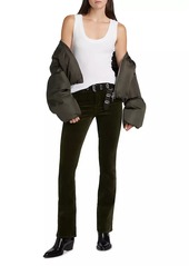 L'Agence Stevie High-Rise Velvet Straight-Leg Jeans