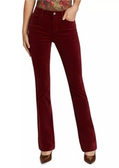 L'Agence Stevie Velvet Mid-Rise Straight-Leg Jeans