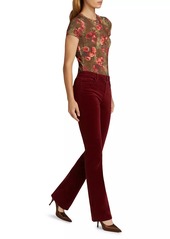 L'Agence Stevie Velvet Mid-Rise Straight-Leg Jeans