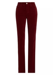 L'Agence Stevie Velvet Mid-Rise Straight-Leg Jeans