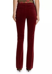 L'Agence Stevie Velvet Mid-Rise Straight-Leg Jeans