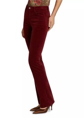 L'Agence Stevie Velvet Mid-Rise Straight-Leg Jeans