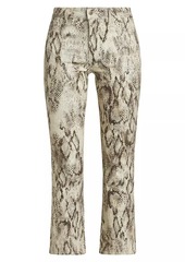 L'Agence Tati Snake-Print Boot-Cut Crop Jeans