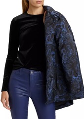 L'Agence Tess Velvet Crewneck Top