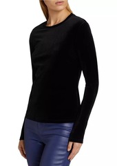 L'Agence Tess Velvet Crewneck Top