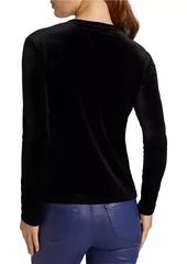 L'Agence Tess Velvet Crewneck Top