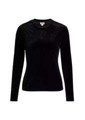 L'Agence Tess Velvet Crewneck Top