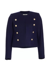 L'Agence True Wool-Blend Collarless Jacket