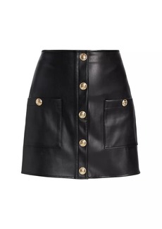 L'Agence Truman Faux Leather Miniskirt