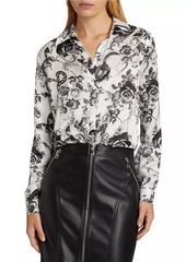 L'Agence Tyler Floral Silk Button-Front Blouse