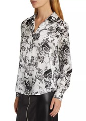 L'Agence Tyler Floral Silk Button-Front Blouse