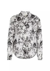 L'Agence Tyler Floral Silk Button-Front Blouse