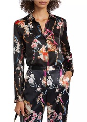 L'Agence Tyler Printed Silk Long-Sleeve Blouse