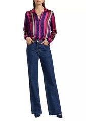 L'Agence Tyler Striped Silk Blouse