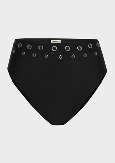 L'Agence Vanessa Grommet High-Waist Bikini Bottoms 