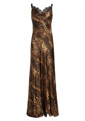 L'Agence Venice Cowl Lace & Silk-Blend Gown