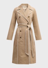 L'Agence Venus Trench Coat with Contrast Trim