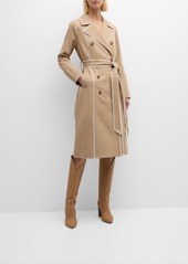 L'Agence Venus Trench Coat with Contrast Trim