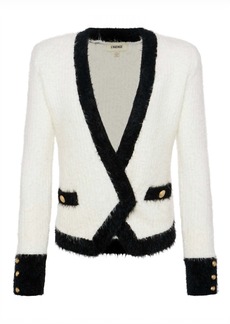 L'Agence Women's Georgia Contrast Cardi Blazer In White/black