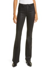 L'AGENCE Bell Coated Flare Jeans in Coated Noir at Nordstrom