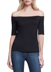 L'AGENCE Suzie Off the Shoulder Top in Black at Nordstrom