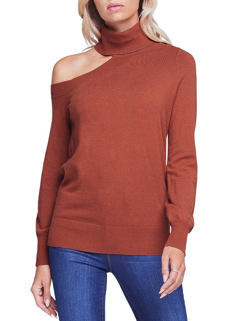 L'Agence Womens Ribbed Trim One Shoulder Sweater