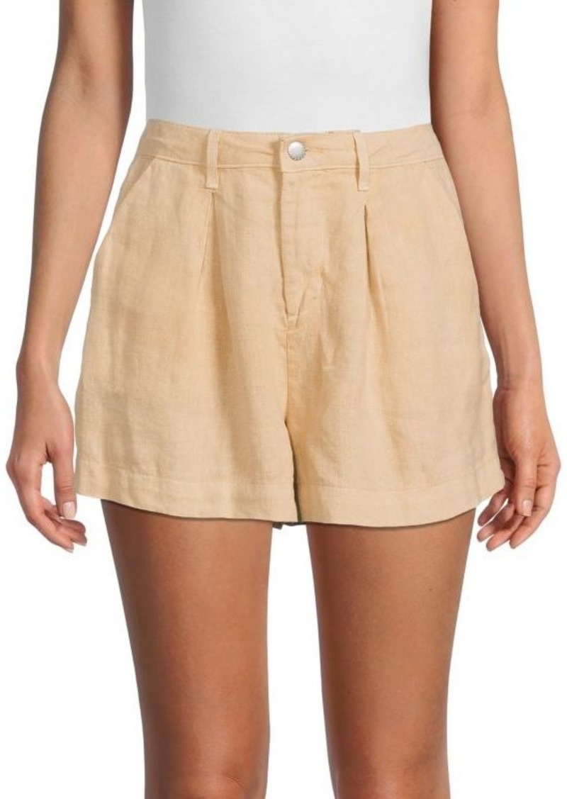 L'Agence Zahari Pleated Linen Shorts