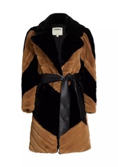 L'Agence Zoya Faux-Fur Belted Coat