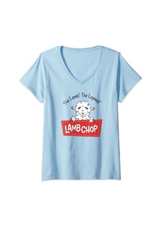 L.A.M.B. Womens Lamb Chop Legend V-Neck T-Shirt