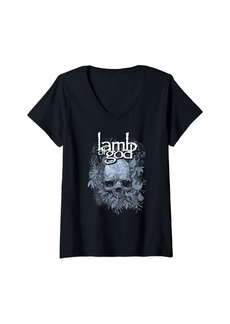 L.A.M.B. Womens Lamb of God – Vans Skull V-Neck T-Shirt