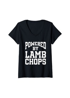 L.A.M.B. Womens Powered By Lamb Chops V-Neck T-Shirt