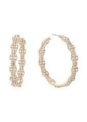 Lana Jewelry 14K 4.61 ct. tw. Diamond Raised Edge Hoops