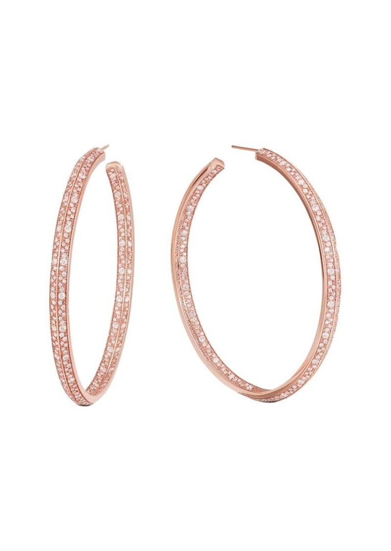 Lana Jewelry 14K Rose Gold 3.57 ct. tw. Diamond Scattered Edge Hoops